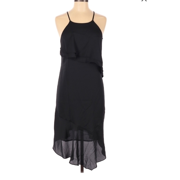 Bebe Asymmetrical Spaghetti Strap‎ Ruffle Dress Fairy Grunge Whimsigoth - Picture 1 of 5